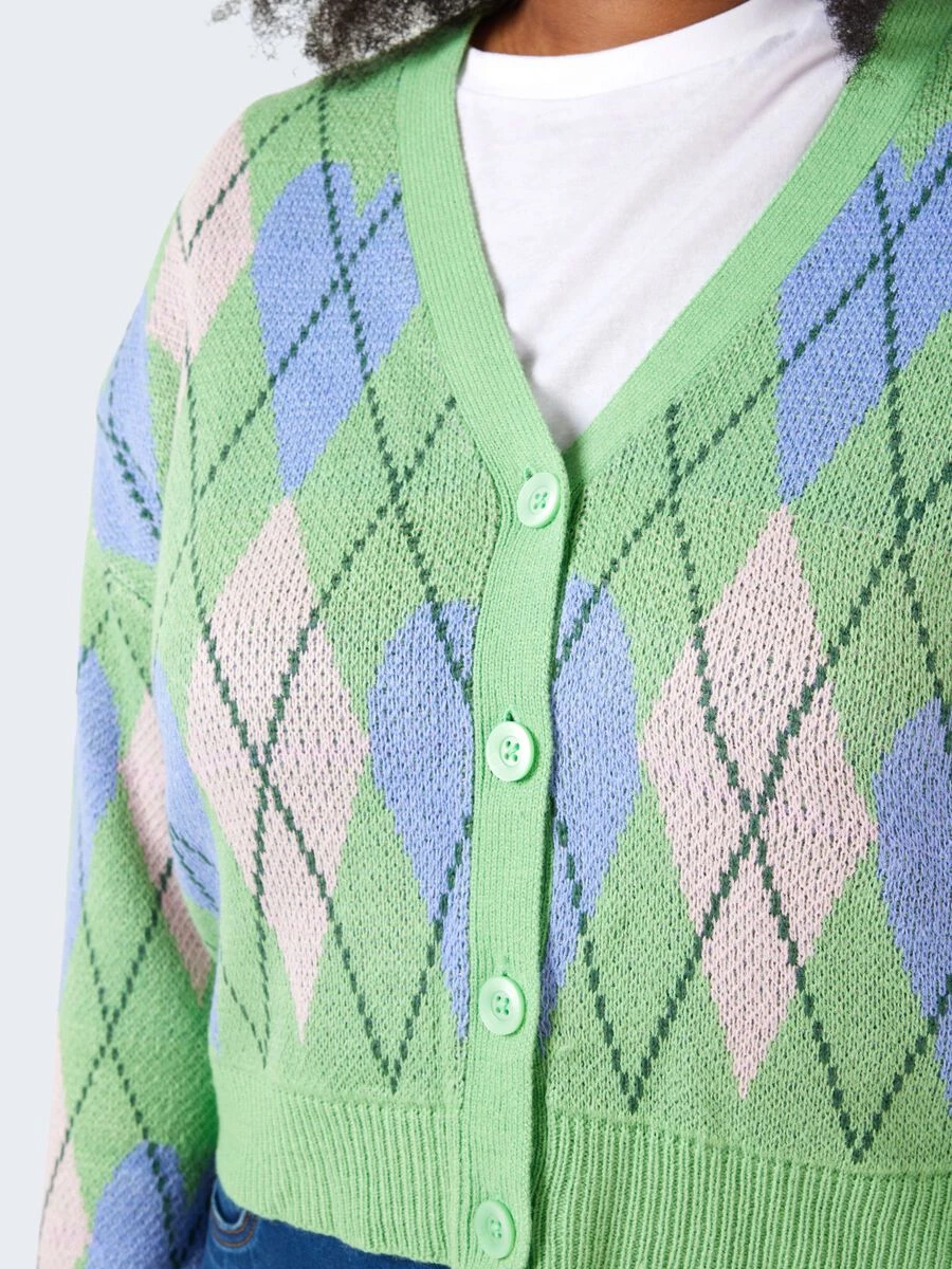 Noisy May CURVE CHEQUERED KNITTED CARDIGAN 7 Noisy May CURVE CHEQUERED KNITTED CARDIGAN - Image 5