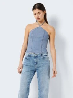 Noisy May DENIM HALTER NECK TOP -Noisy May Clothing Shop 27025136 LightBlueDenim 003