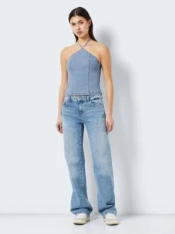 Noisy May DENIM HALTER NECK TOP -Noisy May Clothing Shop 27025136 LightBlueDenim 004
