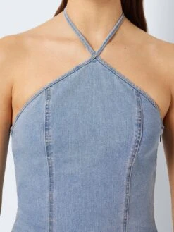 Noisy May DENIM HALTER NECK TOP -Noisy May Clothing Shop 27025136 LightBlueDenim 006