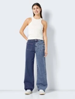 Noisy May TWO-COLOURED HIGH WAISTED JEANS -Noisy May Clothing Shop 27025356 LightBlueDenim 1028386 004