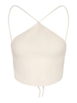 Noisy May KNITTED HALTERNECK TOP -Noisy May Clothing Shop 27025522 Eggnog 001