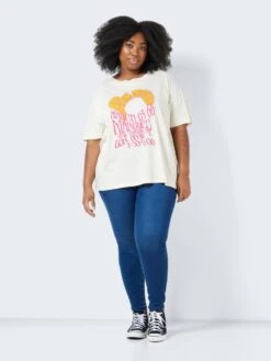 Noisy May CURVE PINK FLOYD TOP -Noisy May Clothing Shop 27025529 PearledIvory 1030216 004