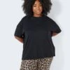 Noisy May CURVE OVERSIZED T-SHIRT -Noisy May Clothing Shop 27025548 Black 007