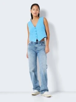 Noisy May SHORT WAISTCOAT -Noisy May Clothing Shop 27025556 AzureBlue 1030586 004