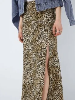 Noisy May LONG LEOPARD PRINTED SKIRT -Noisy May Clothing Shop 27025687 Black 1031783 006