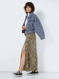 Noisy May LONG LEOPARD PRINTED SKIRT