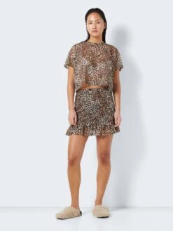 Noisy May SHORT LEOPARD PRINTED SKIRT 10 Noisy May SHORT LEOPARD PRINTED SKIRT -Noisy May Clothing Shop 27025697 Black 1031864 004