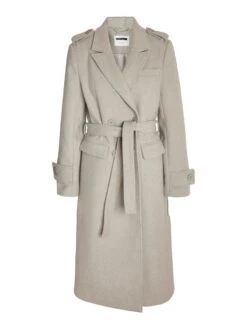 Noisy May LONG COAT -Noisy May Clothing Shop 27025813 LightGreyMelange 001