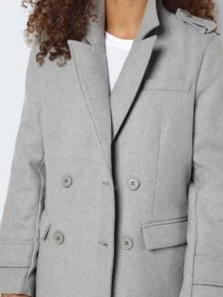 Noisy May LONG COAT -Noisy May Clothing Shop 27025813 LightGreyMelange 006