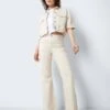 Noisy May NMNAT HIGH WAISTED FLARED JEANS 2 Noisy May NMNAT HIGH WAISTED FLARED JEANS -Noisy May Clothing Shop 27025909 Ecru 007