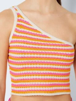 Noisy May KNITTED ONE SHOULDER TOP -Noisy May Clothing Shop 27025915 Eggnog 1049530 006