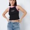 Noisy May EMBROIDERED SLEEVELESS TOP 2 Noisy May EMBROIDERED SLEEVELESS TOP -Noisy May Clothing Shop 27025970 Black 1038059 007