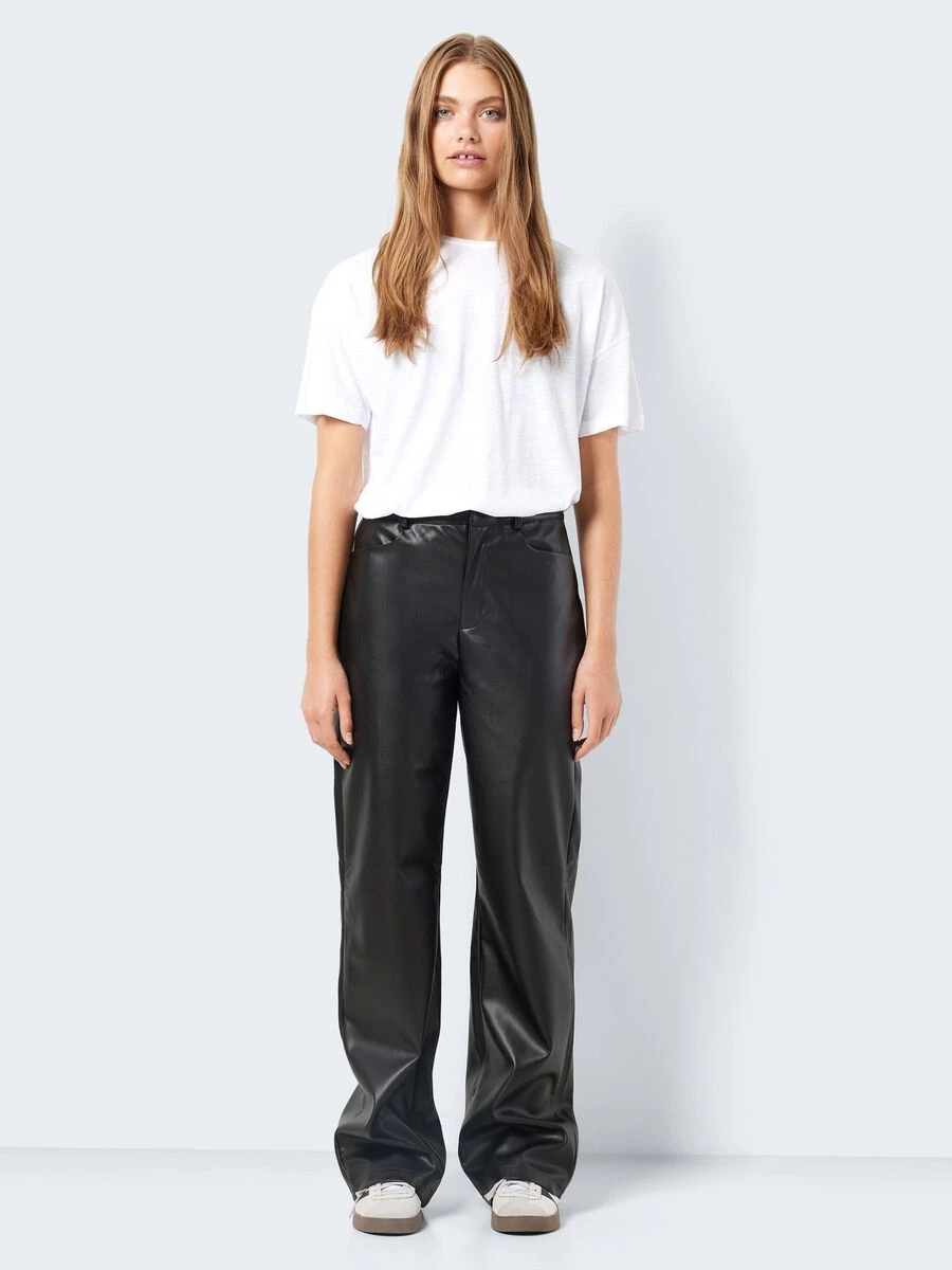 Noisy May HIGH WAISTED FAUX LEATHER TROUSERS 5 Noisy May HIGH WAISTED FAUX LEATHER TROUSERS - Image 3