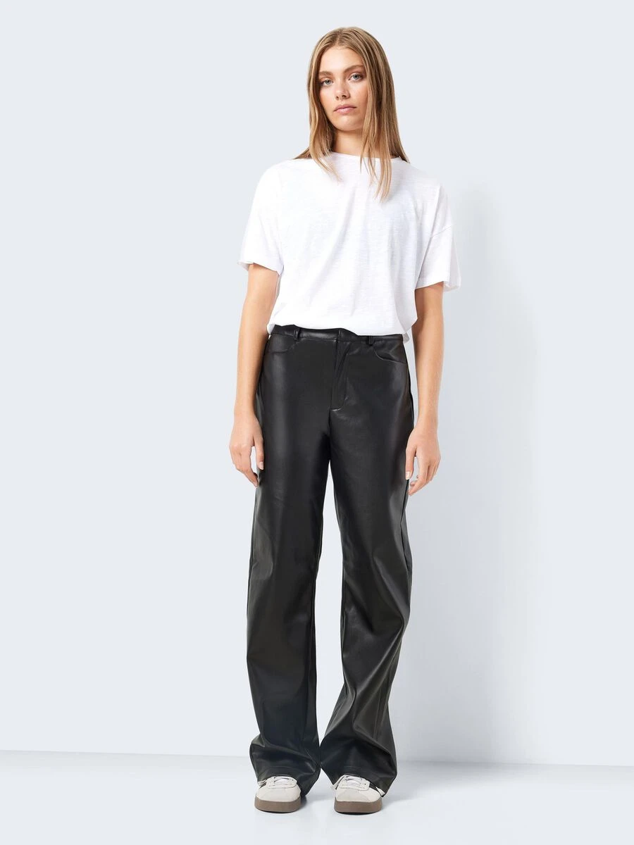 Noisy May HIGH WAISTED FAUX LEATHER TROUSERS 3 Noisy May HIGH WAISTED FAUX LEATHER TROUSERS