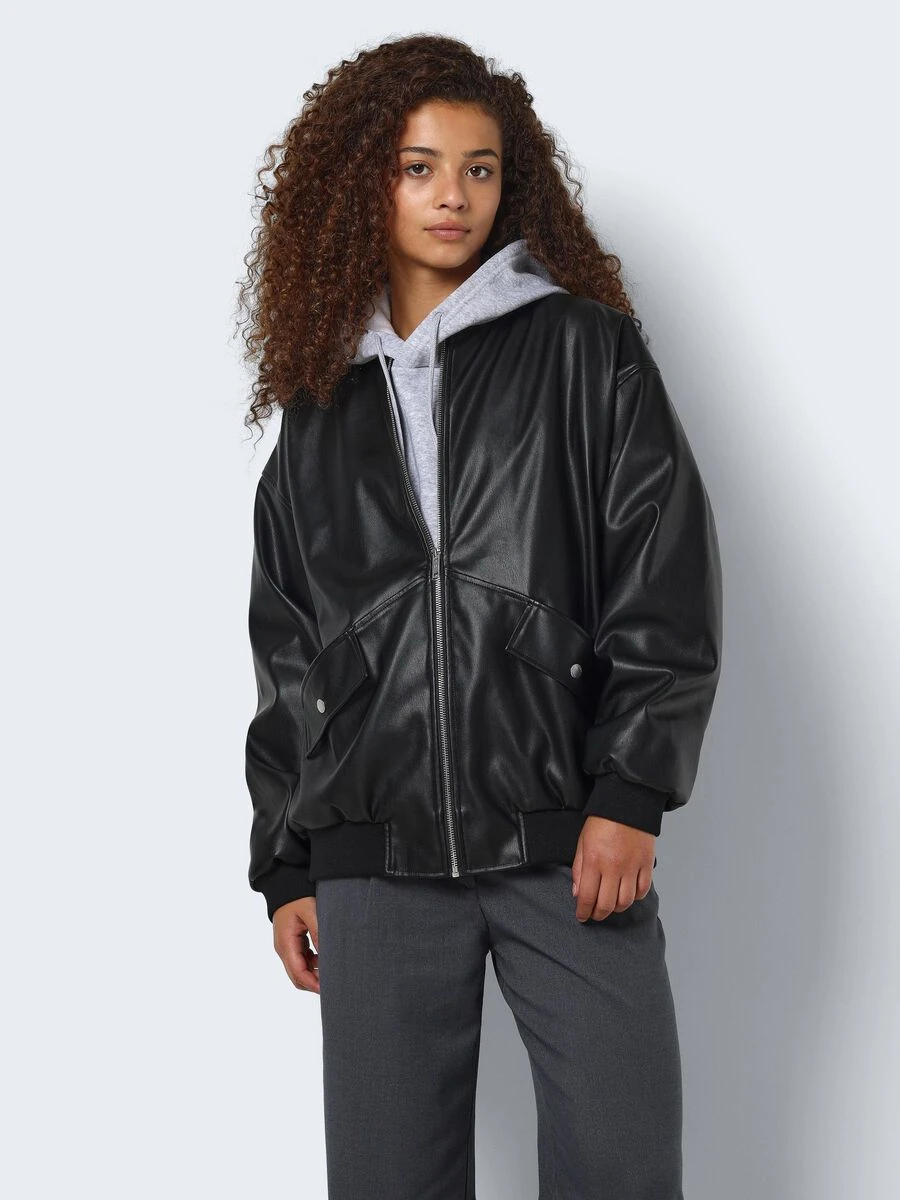 Noisy May FAUX LEATHER BOMBER JACKET 4 Noisy May FAUX LEATHER BOMBER JACKET - Image 2