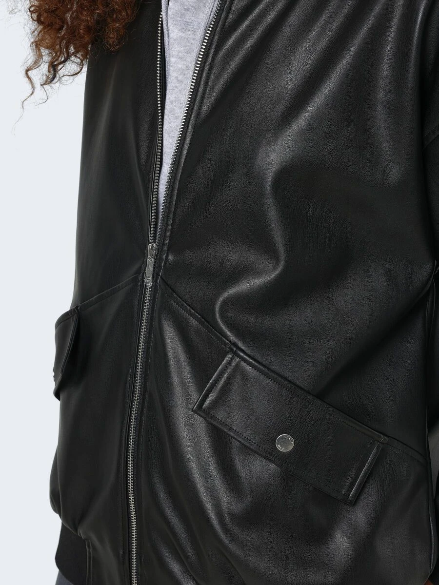 Noisy May FAUX LEATHER BOMBER JACKET 7 Noisy May FAUX LEATHER BOMBER JACKET - Image 5