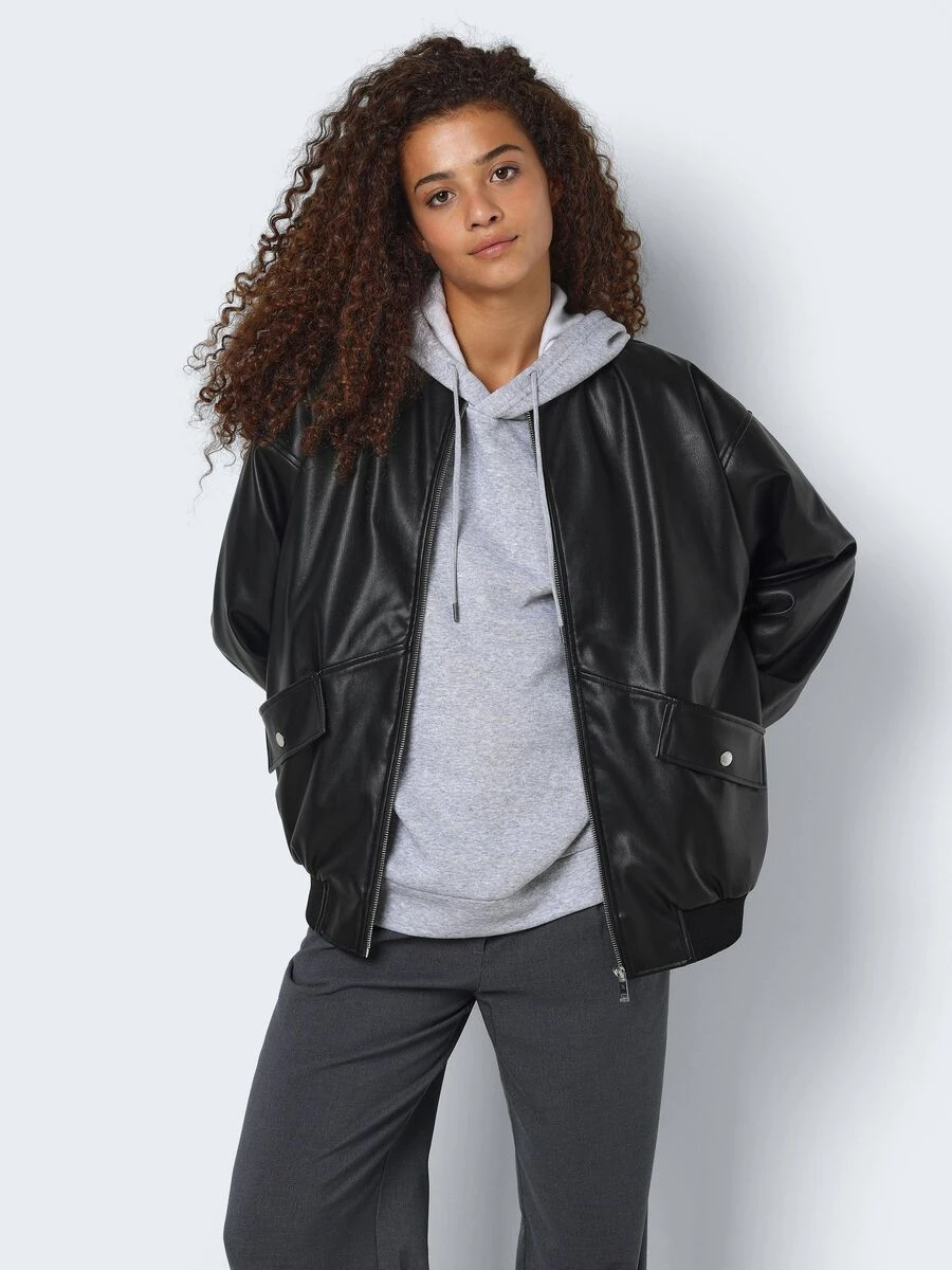 Noisy May FAUX LEATHER BOMBER JACKET 3 Noisy May FAUX LEATHER BOMBER JACKET