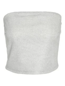 Noisy May STRAPLESS GLITTER TOP -Noisy May Clothing Shop 27027005 Silver 001