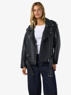 Noisy May OVERSIZE FAUX LEATHER JACKET 9 Noisy May OVERSIZE FAUX LEATHER JACKET -Noisy May Clothing Shop 27027014 Black 003