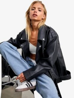 Noisy May OVERSIZE FAUX LEATHER JACKET 17 Noisy May OVERSIZE FAUX LEATHER JACKET -Noisy May Clothing Shop 27027014 Black 008