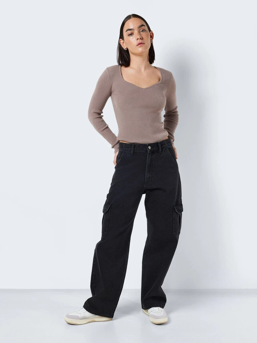 Noisy May NMALEXA NORMAL WAISTED CARGO JEANS 3 Noisy May NMALEXA NORMAL WAISTED CARGO JEANS