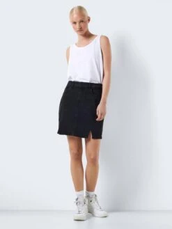 Noisy May SHORT SLIT DENIM SKIRT -Noisy May Clothing Shop 27027236 Black 004