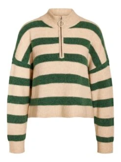 Noisy May KNITTED ZIP PULLOVER -Noisy May Clothing Shop 27027383 FoliageGreen 1054810 001