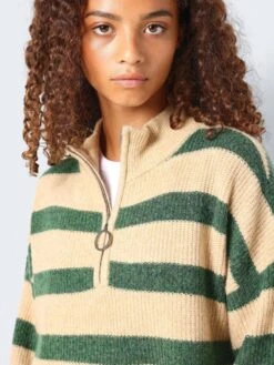 Noisy May KNITTED ZIP PULLOVER -Noisy May Clothing Shop 27027383 FoliageGreen 1054810 006
