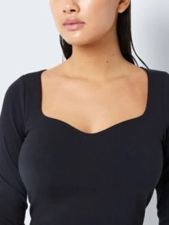 Noisy May LONG SLEEVED SWEETHEART TOP 12 Noisy May LONG SLEEVED SWEETHEART TOP -Noisy May Clothing Shop 27027538 Black 006