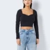 Noisy May LONG SLEEVED SWEETHEART TOP -Noisy May Clothing Shop 27027538 Black 007