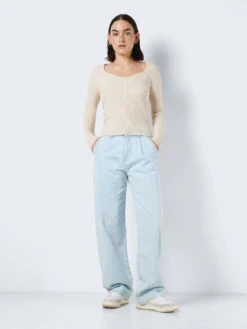 Noisy May SCOOP NECK KNITTED PULLOVER -Noisy May Clothing Shop 27027584 Eggnog 1061798 004