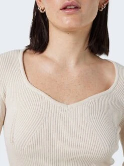 Noisy May SCOOP NECK KNITTED PULLOVER -Noisy May Clothing Shop 27027584 Eggnog 1061798 006