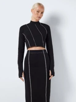 Noisy May LONG SLEEVED CROPPED TOP 10 Noisy May LONG SLEEVED CROPPED TOP -Noisy May Clothing Shop 27027930 Black 1064216 003