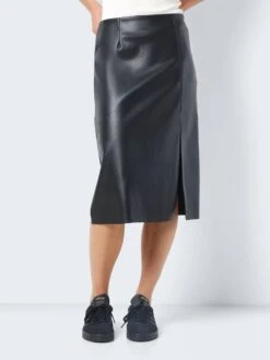 Noisy May FAUX LEATHER MIDI SKIRT