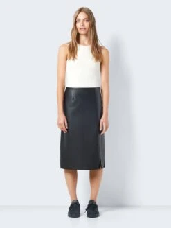 Noisy May FAUX LEATHER MIDI SKIRT 10 Noisy May FAUX LEATHER MIDI SKIRT -Noisy May Clothing Shop 27028386 Black 004