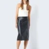 Noisy May FAUX LEATHER MIDI SKIRT 2 Noisy May FAUX LEATHER MIDI SKIRT -Noisy May Clothing Shop 27028386 Black 007