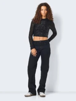Noisy May CROPPED SEQUIN TOP -Noisy May Clothing Shop 27028458 Black 1090024 004