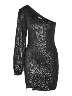 Noisy May ONE-SHOULDER SEQUIN DRESS -Noisy May Clothing Shop 27028460 Black 1077980 001