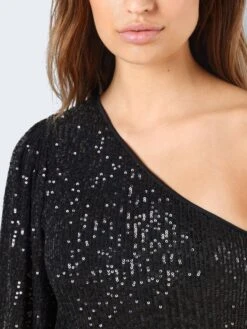 Noisy May ONE-SHOULDER SEQUIN DRESS -Noisy May Clothing Shop 27028460 Black 1077980 006