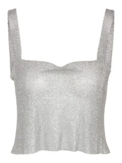 Noisy May CROPPED RHINESTONE TOP 14 Noisy May CROPPED RHINESTONE TOP -Noisy May Clothing Shop 27028477 Silver 001