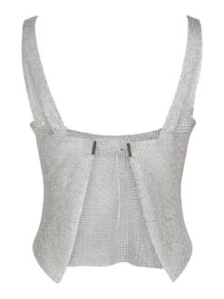 Noisy May CROPPED RHINESTONE TOP 15 Noisy May CROPPED RHINESTONE TOP -Noisy May Clothing Shop 27028477 Silver 002