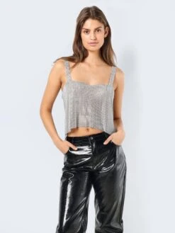 Noisy May CROPPED RHINESTONE TOP