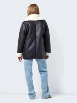 Noisy May LONG FAUX LEATHER JACKET -Noisy May Clothing Shop 27028520 Chestnut 005