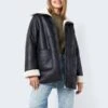 Noisy May LONG FAUX LEATHER JACKET 2 Noisy May LONG FAUX LEATHER JACKET -Noisy May Clothing Shop 27028520 Chestnut 007