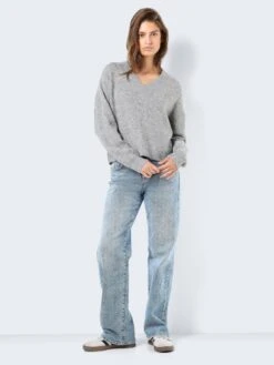 Noisy May V-NECK KNITTED PULLOVER 10 Noisy May V-NECK KNITTED PULLOVER -Noisy May Clothing Shop 27028814 MediumGreyMelange 004