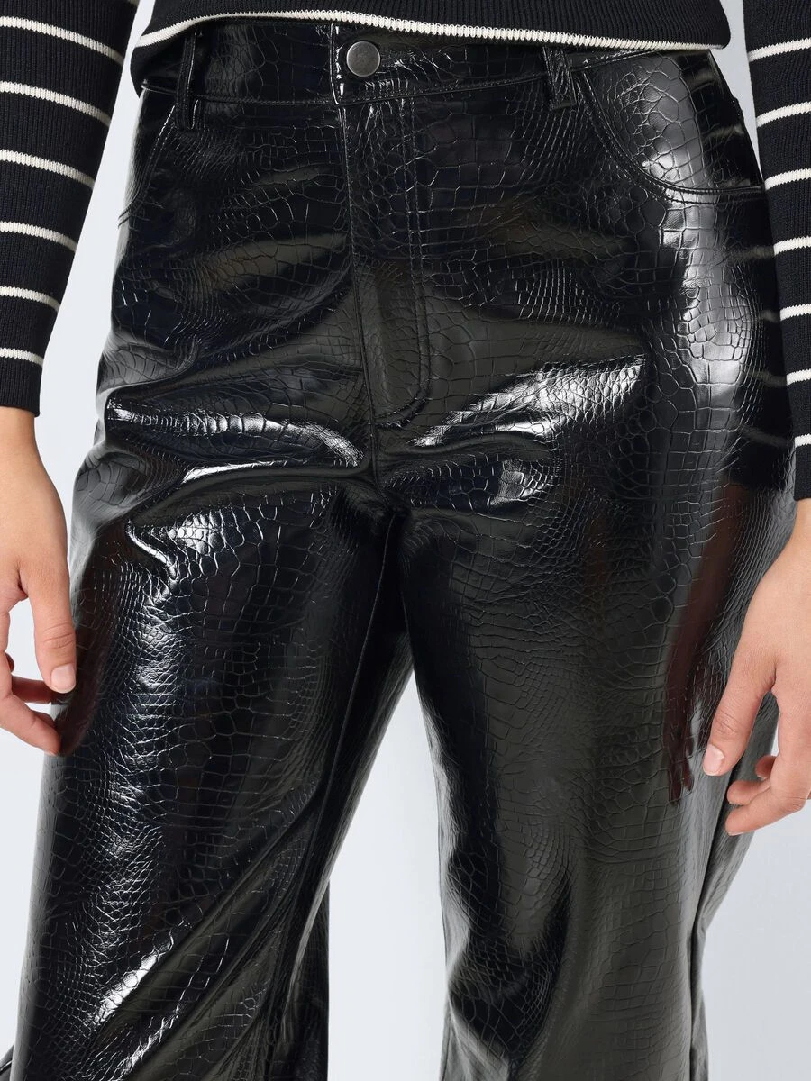 Noisy May FAUX LEATHER CROC TROUSERS 7 Noisy May FAUX LEATHER CROC TROUSERS - Image 5
