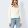 Noisy May SWEETHEART NECKLINE TOP -Noisy May Clothing Shop 27028969 PearledIvory 007