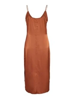 Noisy May LONG SATIN DRESS -Noisy May Clothing Shop 27028994 MochaBisque 002