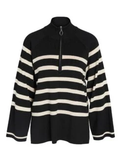 Noisy May STRIPED KNITTED PULLOVER 13 Noisy May STRIPED KNITTED PULLOVER -Noisy May Clothing Shop 27029088 Black 1083226 001